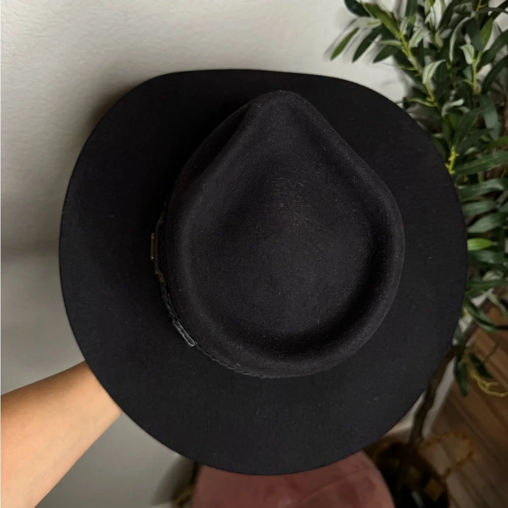 Akubra Snowy River Hat 7 1/8 Black Pure Fur Felt Western Outback Made In Austral